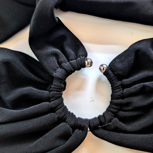 NASTY GAL Slinky Bralet Sz 6 RING detail MADE IN MOROCCO SUMMER NIGHT OUT * NWT - Picture 2 of 9